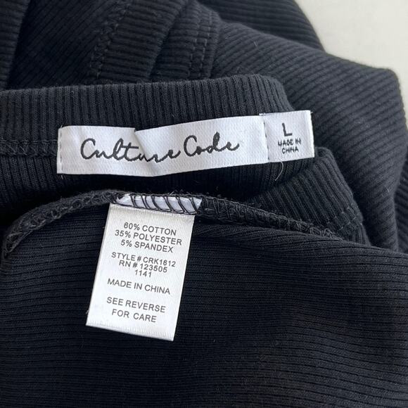 New CULTURE CODE Full Size Ribbed Round Neck Tank Top Women’s SIZE L Black - Picture 7 of 8